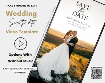 Video Save the Date Template for Wedding Invitations, Save the Date Video Invitation, Digital Save the Date Video Template, Wedding Invites