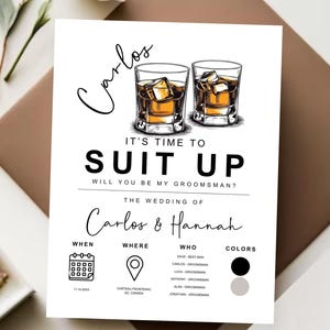 Groomsman Proposal Card Template, Will You Be My Man Best Man, Wedding Best Man Gift, Bridal Party Info Card, Will You Be My Groomsman