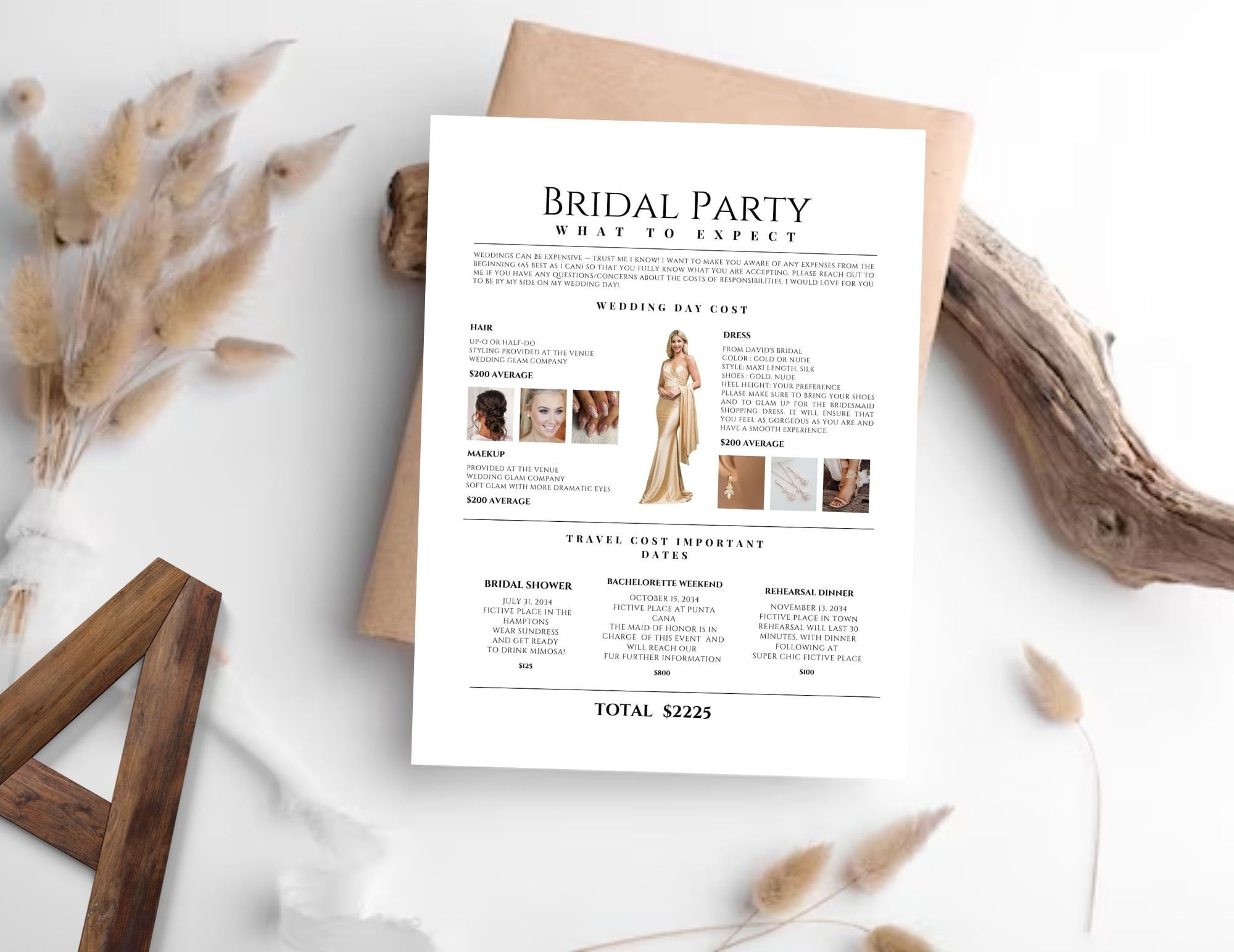 Bridesmaid Pledge What to Expect Card Responsabilities | Commitment Contract Insert Proposal, Bridal Party Wedding, Canva Card Printable