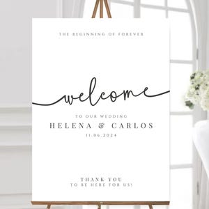 Minimalist Wedding Welcome Sign Template, Welcome to Our Wedding Sign, Editable Signage, Modern, Printable