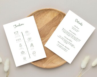 Whimsical Wedding Invite Insert Details Card, Handwritten Printable Enclosure With QR Code, Editable Hand Drawn Accommodation Printable