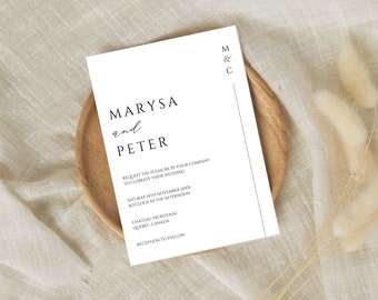 Modern Minimalist Wedding Invitation Canva Template, Printable 100% Editable Template, INSTANT Download Invite, DIY Wedding Simple, Marysa