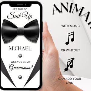 Proposition vidéo de garçon d'honneur, Serez-vous le garçon d'honneur, Proposition de mariage pour mariage, Invitation numérique animée par message texte, Carte électronique