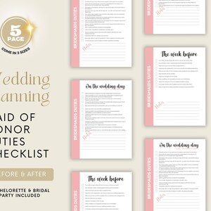 Bridesmaid  Proposal Duties Checklist | Wedding Gift Planner Binder | Bride Crew Responsabilities | Bridal Party Organization Bachelorette