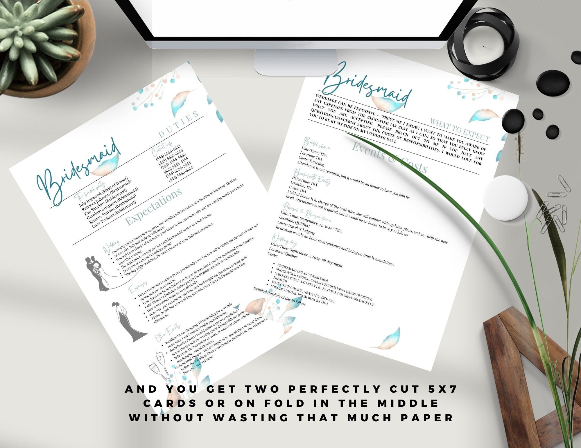 5x7 Portrait Invitation Card Printing Template, 5x7 Greeting Card ...