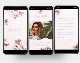 Bridesmaid Proposal Video, Will You Be My Bridesmaid/Maid of Honor, Digital Electronic Invitation, Custom Animated Video Text and Music BVP