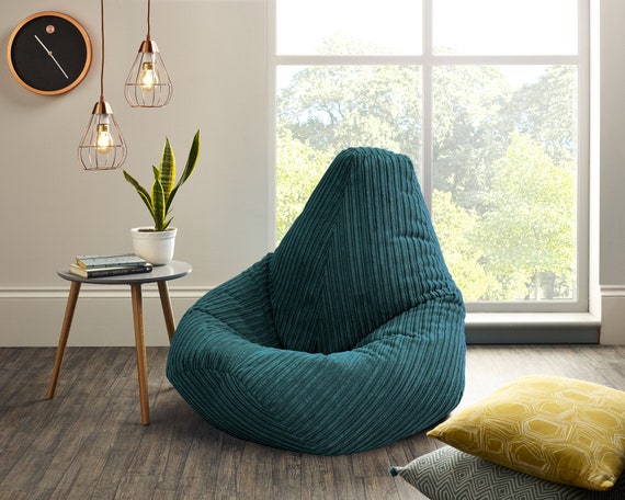 Jumbo Cord Beanbag Chair Large Bean Bag in Plush Jumbo Cord Adult