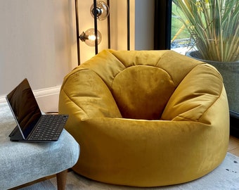 Plush velvet Beanbag Chair, Luxury Bean Bags in Plush velvet, Velvet Lounger beanbags