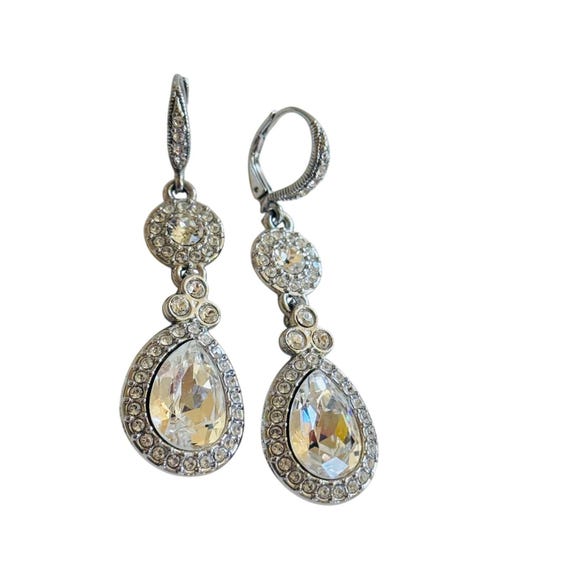 Givenchy Earrings dangle Post Crystal rhinestone … - image 3