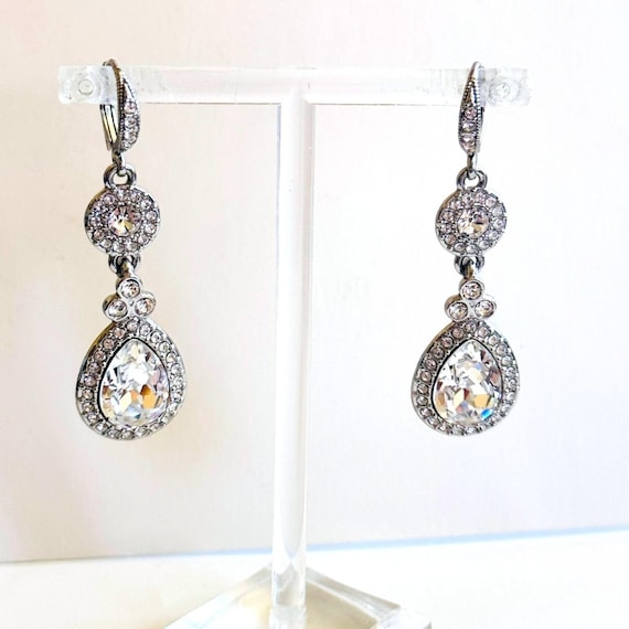 Givenchy Earrings dangle Post Crystal rhinestone … - image 4