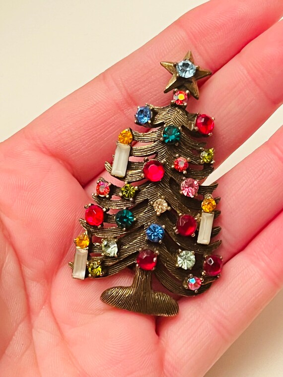 SIGNED BJ Beatrix Candlelight Pin Brooch Vintage 1940… Gem