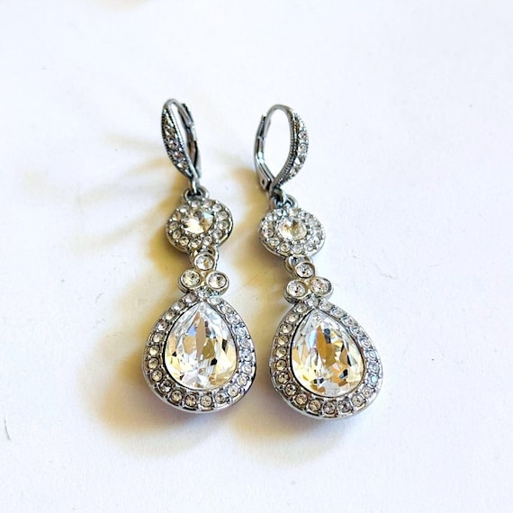 Givenchy Earrings dangle Post Crystal rhinestone … - image 5