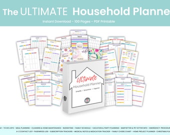 Household Planner - Household Printable Planner - Instant Download - Home Management Binder - Household Management Binder