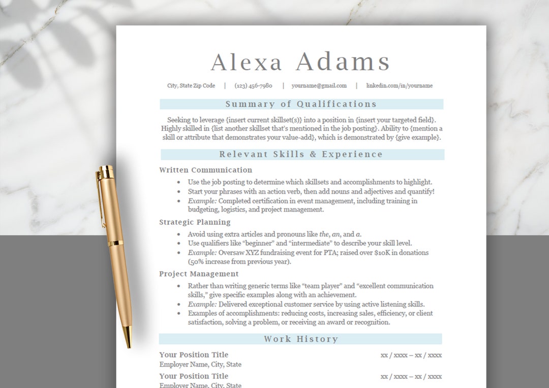 Combination Resume Template ATS Resume Template Career Change After Combination Resume Template ATS Resume Template Career Change After