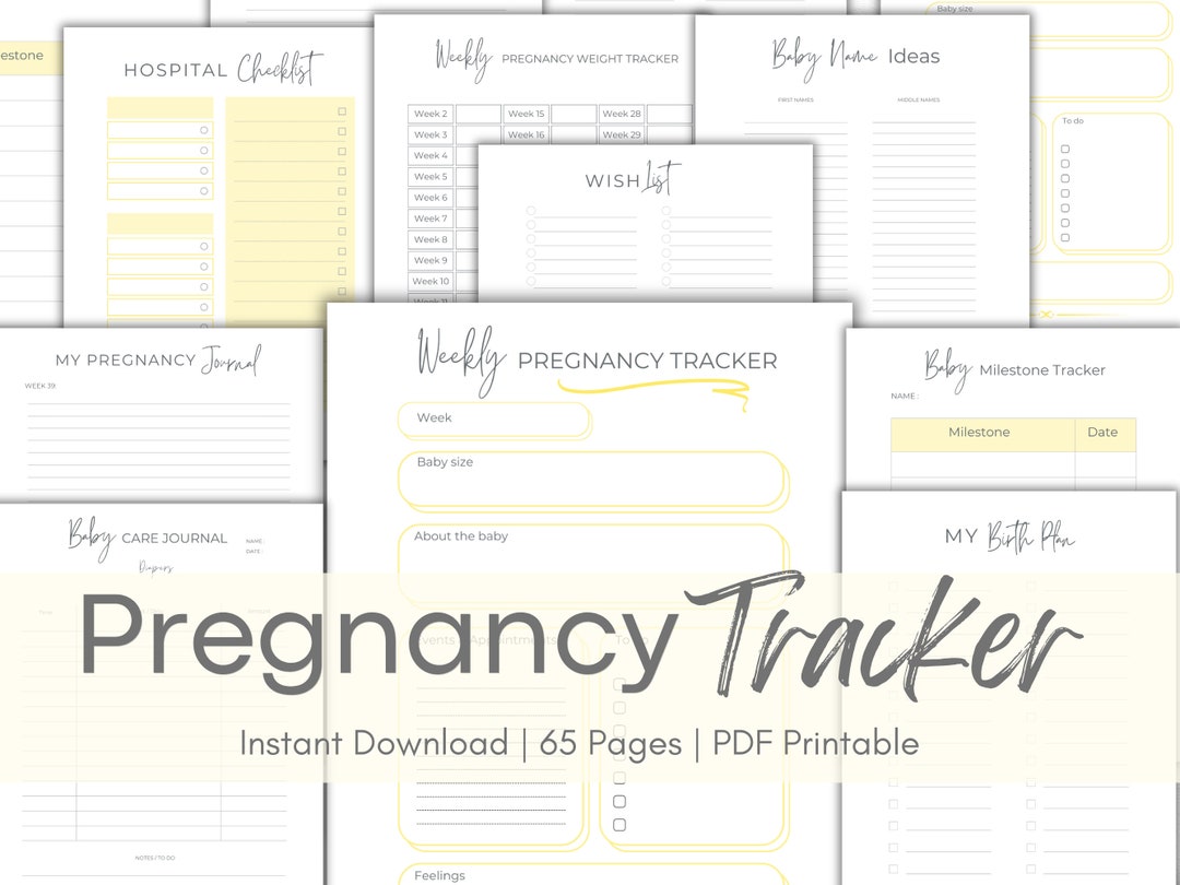 Pregnancy Weight Tracker Printable Hospital Checklist Baby Milestone ...