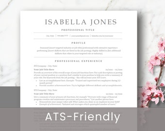 Word、Google Docs、Pages 用の ATS 履歴書テンプレート。基本的な CV テンプレート。履歴書テンプレート。シンプルな履歴書。即時ダウンロード