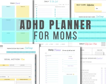 ADHD Printable Planner - ADHD Mom Planner - ADHD Planner - Household Printable Planner - Instant Download - Home Management Binder
