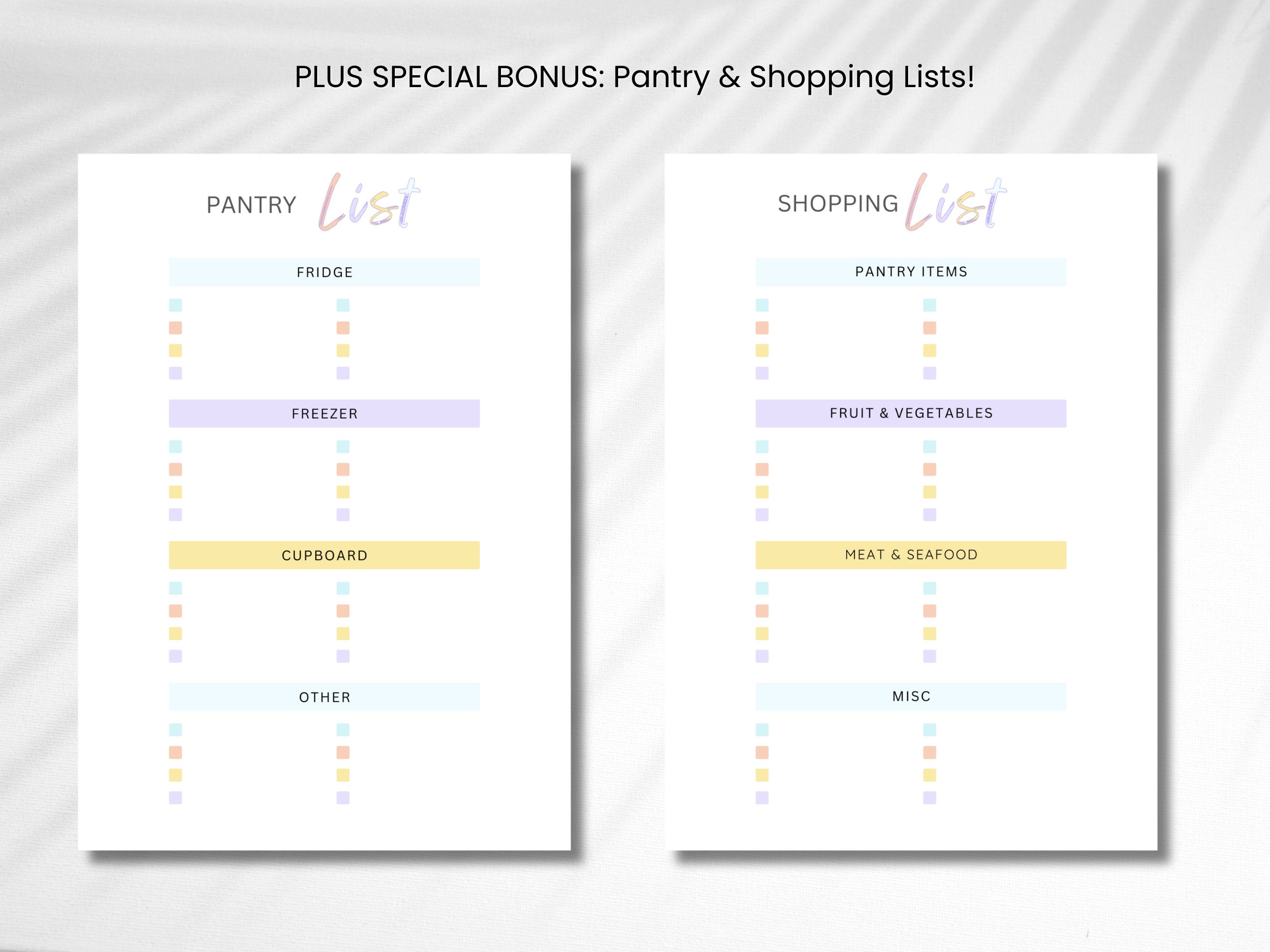 Weekly Meal Planner Printable PDF- Instant Download - Grocery List ...