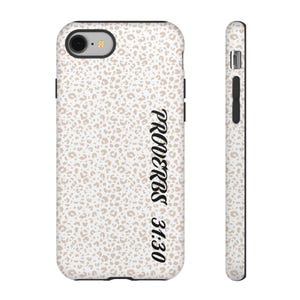 Proverbs 31:30 Phone Case | Leopard Print Scripture iPhone Case | Scripture iPhone Case