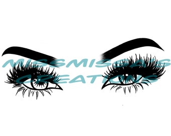 Ojos con pestañas SVG,PNG,JPG