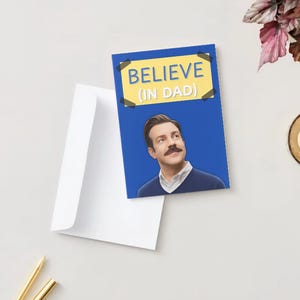 Carte de fête des pères Ted Lasso | Carte pliée 5 x 7 cm | Carte de voeux pour la fête des pères | Téléchargement instantané | Carte DIY pour papa