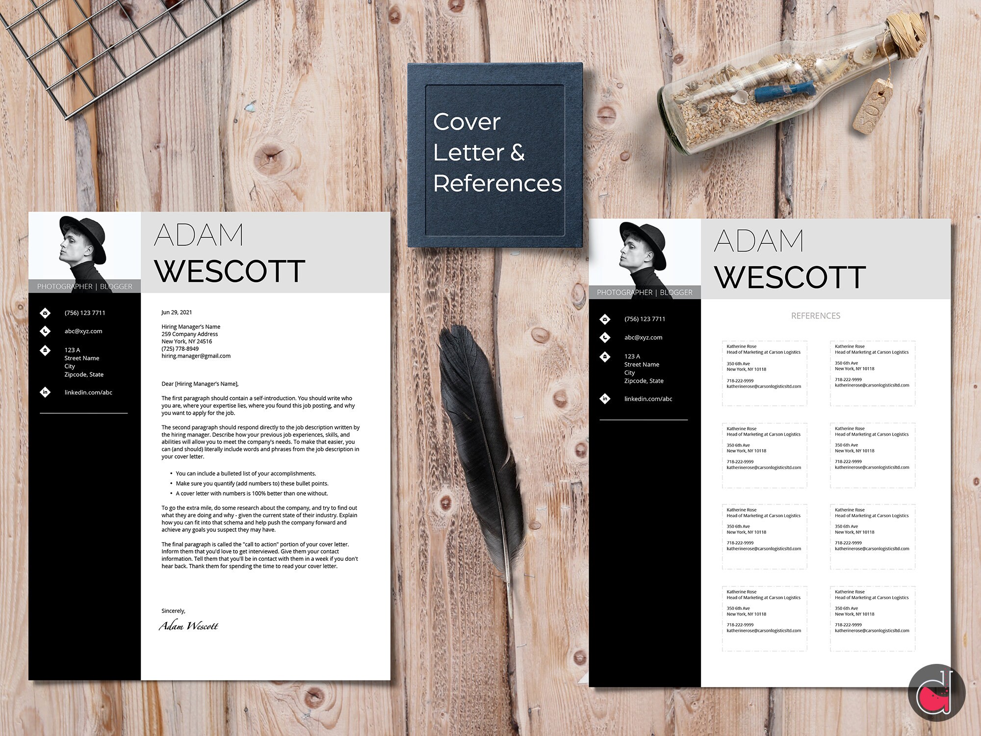 Resume Template Cv Template With Photo Professional Resume - Etsy