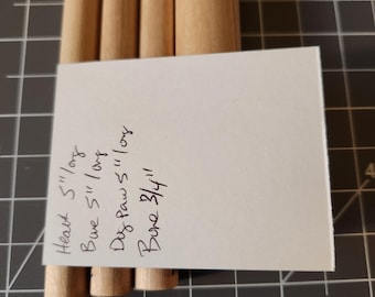 Sellos de goma con forma de pata de perro de Annette Allen Watkins (colección de 4 piezas, montados en madera)