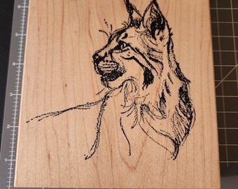 Sello de goma de lince rojo de Arizona Stamps Too – Lince grande – Animal del suroeste – Diario de naturaleza