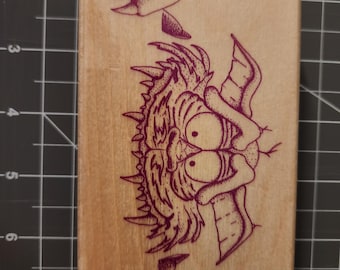 Sello de goma de monstruo vintage (1993), herramienta para crear criaturas espeluznantes