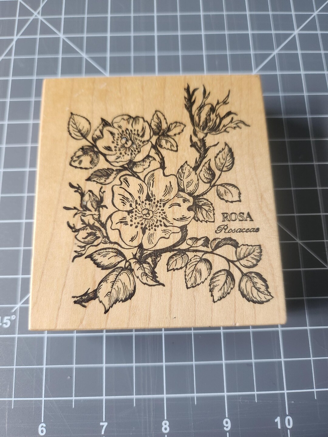 RARE Vintage PSX Rosa Rubber Stamp K-038 Botanical Rose Flower Wood ...