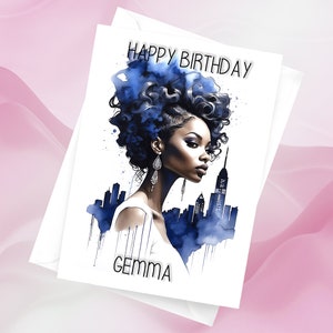 Tarjeta de cumpleaños de mujer negra, tarjeta Earthstrong, tarjeta Earthday, tarjeta de cumpleaños étnica, tarjeta de felicitación étnica, tarjeta de felicitación personalizada, tarjeta personalizada,