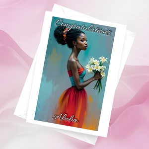 Tarjeta de cumpleaños de mujer negra, tarjeta Earthstrong, tarjeta Earthday, tarjeta de cumpleaños étnica, tarjeta de felicitación étnica, tarjeta de felicitación personalizada, tarjeta personalizada,