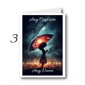 Queen, Birthday, Card, Melanin, Afro, Glamorous, Beautiful, Sister, Daughter, Friend, Celebration, Elegant, For Her, Goddess, Black, Card 3