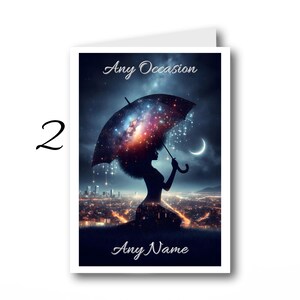 Queen, Birthday, Card, Melanin, Afro, Glamorous, Beautiful, Sister, Daughter, Friend, Celebration, Elegant, For Her, Goddess, Black, Card 2