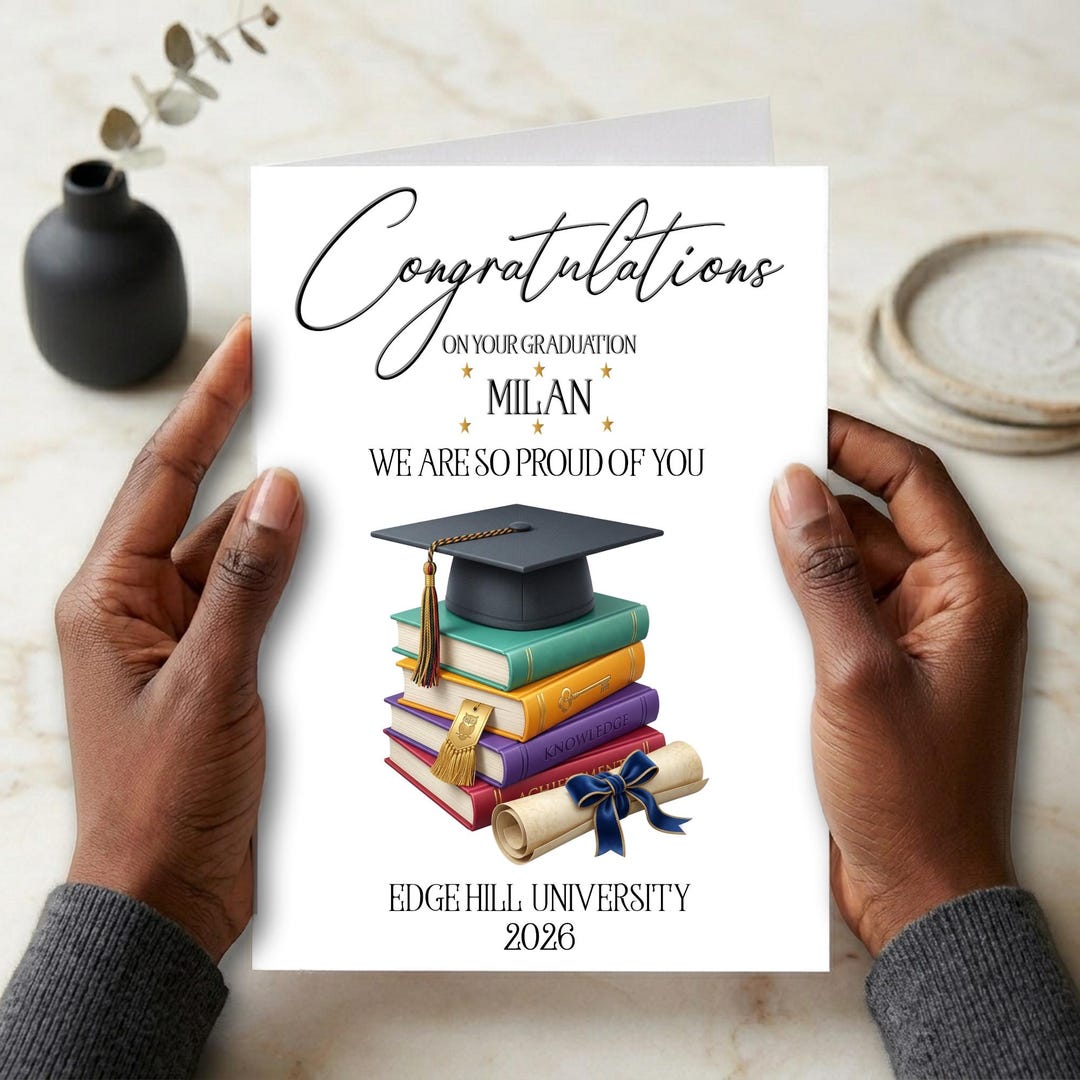 Personalised Graduation Card, Custom Name University Card ...