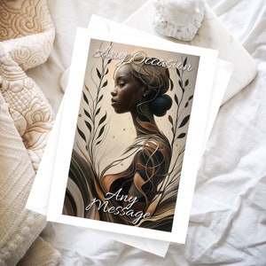 Tarjeta de cumpleaños de mujer negra, tarjeta Earthstrong, tarjeta Earthday, tarjeta de cumpleaños étnica, tarjeta de felicitación étnica, tarjeta de felicitación personalizada, tarjeta personalizada,