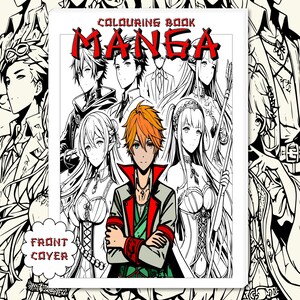 Manga Colouring Book,Anime Colouring Book,Adult Colouring Book,Manga/Anime Colouring Pages,