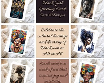 Black Girl Birthday card, Ethnic birthday card, Black greeting card, Personalised greeting card, Black woman birthday card, black cards