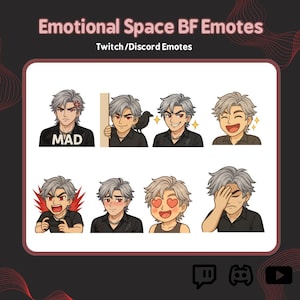 Emotional Space BF Emote Pack – Anime Style Twitch & Discord Emotes