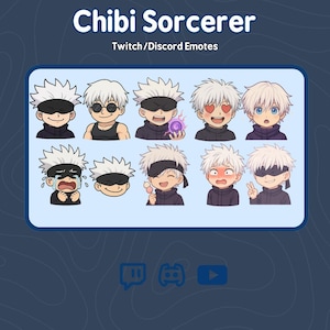 Chibi Sorcerer Emote Bundle Anime-Inspired Twitch and Discord Emotes