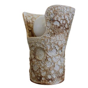 Brown-white textured ceramic table lamp