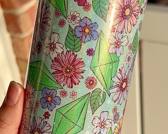Sims & Flowers 20oz Glitter Tumbler