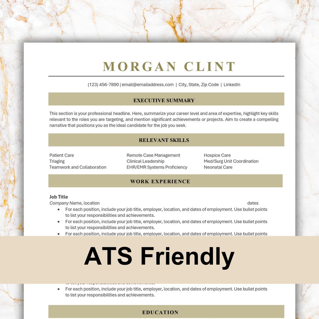 Complete Resume Template Set ATS Compliant, Includes Professional CV