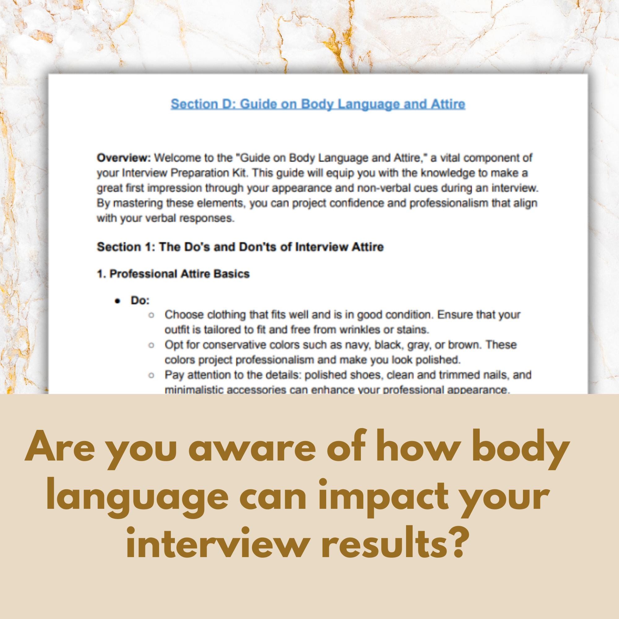 Complete Interview Prep Kit – 100+ Questions & Body Language Guide ...