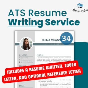 May include: A resume writing service advertises its services with a photo of a woman and the text "INCLUDES A RESUME WRITTEN, COVER LETTER, AND OPTIONAL REFERENCE LETTER".