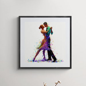 Dancing Print  | Printable Dancing Art | Tango Art | Girls Room Decor | Student Room Art | Gift for girl | Gift for dancer | Couple Dancing