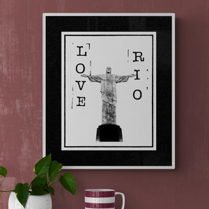 Christ the Redeemer Wall Art | Rio Poster | Minimalist Printable Art