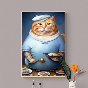 Funny Chef Cat Print: Kitchen Wall Art (Digital Download)