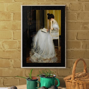 Vintage Wall Art | Woman Reading Portrait | Vintage Art Painting | Mujer Leyendo by Jacques Emile Blanche | Digitally Remastered | Download