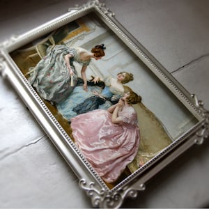 Impressão de mulheres vitorianas: arte de fofoca, decoração de casa antiga